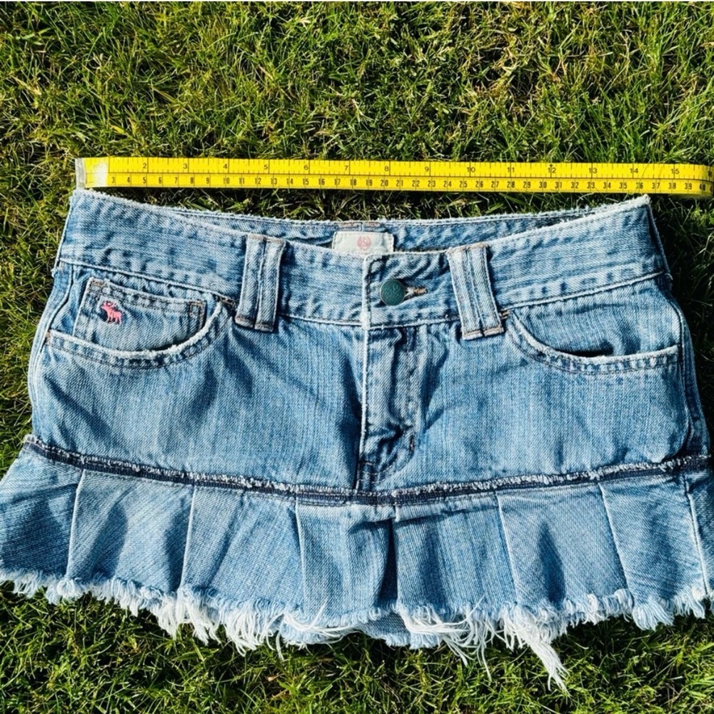 abercrombie kids Light Blue Denim Pleated Ruffle Mini Skort